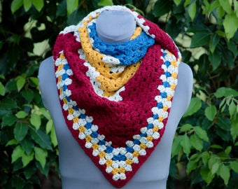 Triangle Shawl, Crochet, Crochet Triangle, Crochet Shawl, Granny Shawl, Christmas Gift, Birthday gift, Crochet Granny Shawl, Triangle Scarf