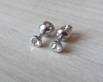 Silver stud earrings studs Birthstone