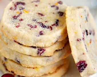 Cranberry Orange Shortbread cookies