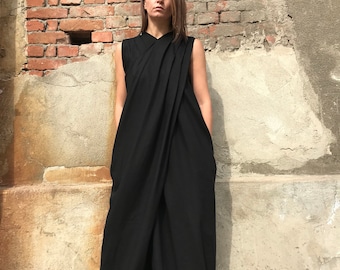 Plus Size Linen Jumpsuit, Black Linen Jumpsuit, Women Linen Jumpsuit, Summer Jumpsuit, Plus Size Linen Clothing, Loose Fit Jumpsuit