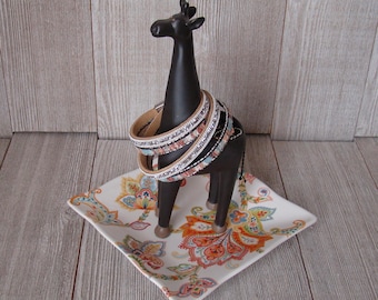 Giraffe Ring Dish, Unique Ring Dish, Boho Ring Dish, Giraffe Ring Holder, Jewelry Dish, Air Plant Display, Tea Light candle Holder