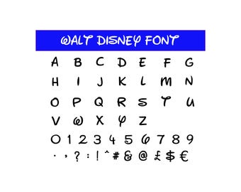 Walt Disney font svg, Walt Disney letters alphabet, Disney font svg, cartoon svg, dxf, cricut, silhouette cutting file, instant download