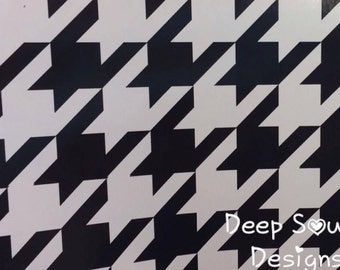 Houndstooth Vinyl, Houndstooth Print Vinyl, Adhesive Vinyl, Bama Print Vinyl, Permanent Vinyl, Colorful Vinyl, Oracal 651, 12 X 12