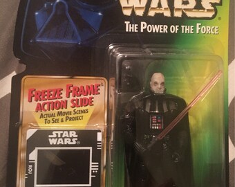 Star Wars The Power of the Force DARTH VADER 3 3/4" Action Figure NIP, Vintage Star Wars Figure w/Freeze Frame Action Slide