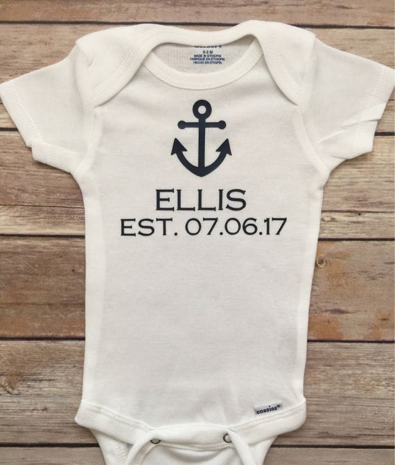 Nautical Personalized Baby Boy Onesie® Nautical Onesie®