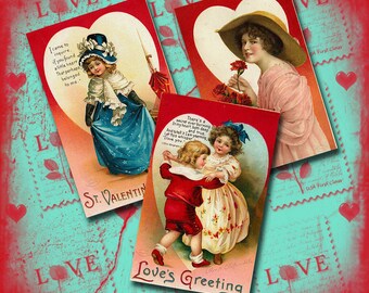Vintage Valentine Collage Sheet 2