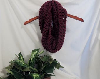 Crochet Infinity Scarf (Plum)