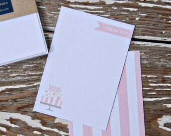 Personalized Note Cards - Set of 8 - cake