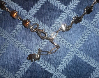 Vintage NICKEL ELEPHANTS CHAIN Belt Size S