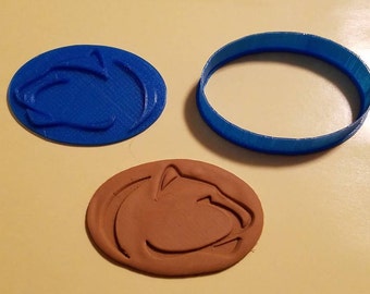Penn State Nittany Lion Cookie Cutter with Detail Impression Disc/Fondant/Candy/Soap Cutter