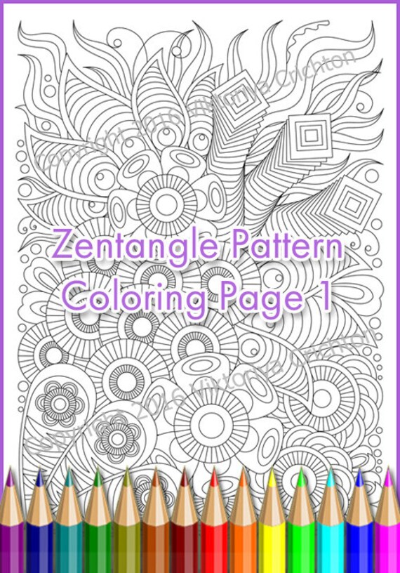 Adult coloring page Zentangle Pattern - Il 570xN.1012793757 Jkjl 