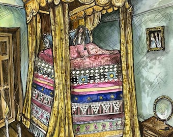 The Princess and the Pea - Fairy Tale Art Print