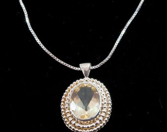 Grace Pendant Necklace - Sterling Silver & Citrine