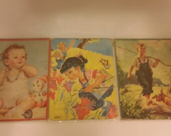 Vintage Framed Puzzles, 1950's