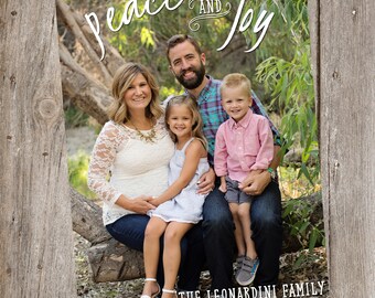 Peace and Joy Holiday Photo Card- Digital
