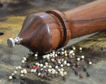 Hand Turned Monkey Pod Wooden Peppermill
