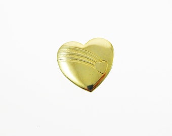 Rainbow Heart Brooch - Vintage Gold Heart Brooch