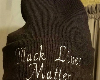 Black lives matter embroidered  skullcap/beanie