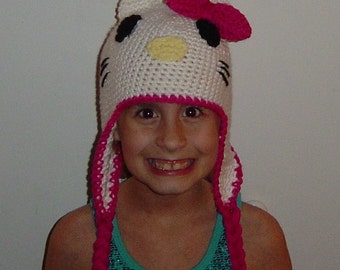 Kitty Earflap Hat with Braids