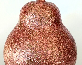 Blush and Gold Glitter Gourd