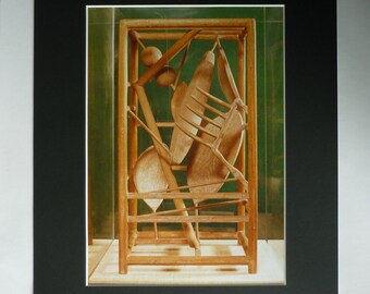Alberto Giacometti Print of The Cage, Wood Sculpture Wall Art, Surreal Gift, Available Framed, Swiss Art, Surrealist Decor, Sculptor Artist