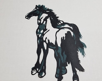 Vinatge Chinese Paper Cut of Horses