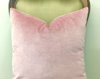 Light Pink Cotton Velvet Throw Pillow, Pink Pillows, Velvet Pillow Cover, Decorative Pillow, Velvet Cushion Case, Pink Velvet Pillow Covers