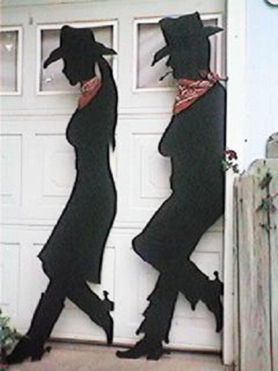 Leaning Cowboy Only Shadow Silhouette Yard Art Lawn