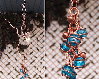 Wind Chimes Copper Glass Garden Art Suncatcher Yard/Lawn/Outdoor Decor