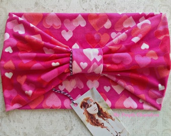 Scattered Hearts Turban WRAPsody Head Wrap Headband Headcover Chemo Cover Chemo Turban Gifts for Her Valentine's Day