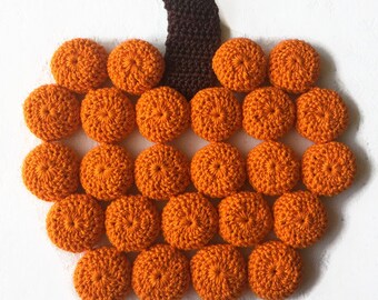 Pumpkin Trivet / Pumpkin Hot Pad / Crochet Pumpkin Trivet / Bottle Cap Trivet