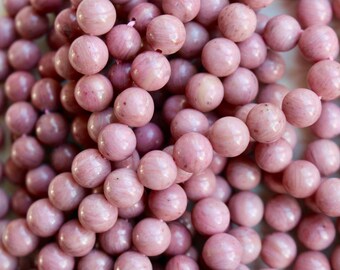 8mm Rhodochrosite, full strand, natural stone beads, round, 80088