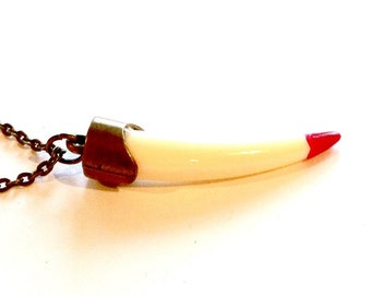 Bloody Vampire Fang Necklace Handmade Vampire Graduation Gift