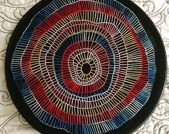 Fireworks - hand embroidery hoop art