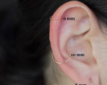 Gold Cartilage Hoop, Hoop earring Gold, Small Gold hoops, Helix Ring, 14k Yellow gold fill, piercing jewelry, Gift for women, Gift for her