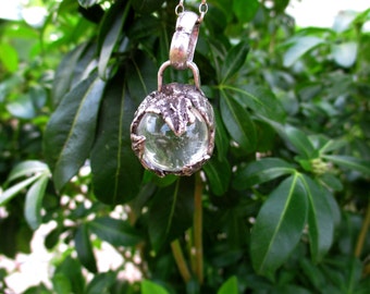 Primitive Pendant "Sibyl" - Quartz Sphere and Sterling Silver