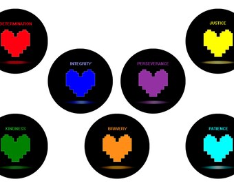 Undertale Soul Heart Buttons