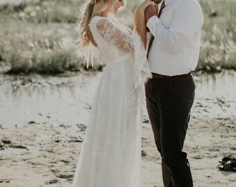 Primrose Gown / Bohemain Wedding Dress / Lace Bohemian Gown / Boho wedding romantic