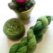 100g hand dyed socks wool in green