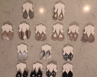 Various style leather earrings