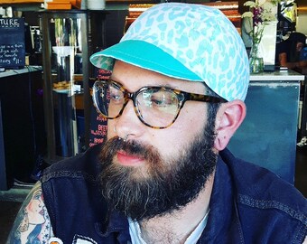 Turquoise Leopard Print Cycling Cap