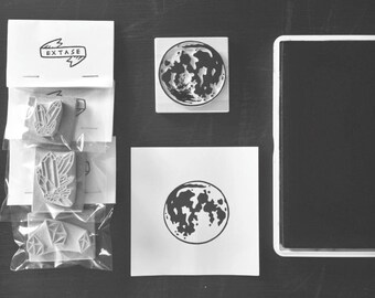 Full Moon - Large Hand-Carved Rubber Stamp