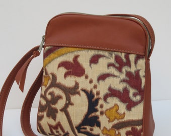 SMALL SHOULDER BAG by Elizabeth Z Mow Linen and Leather