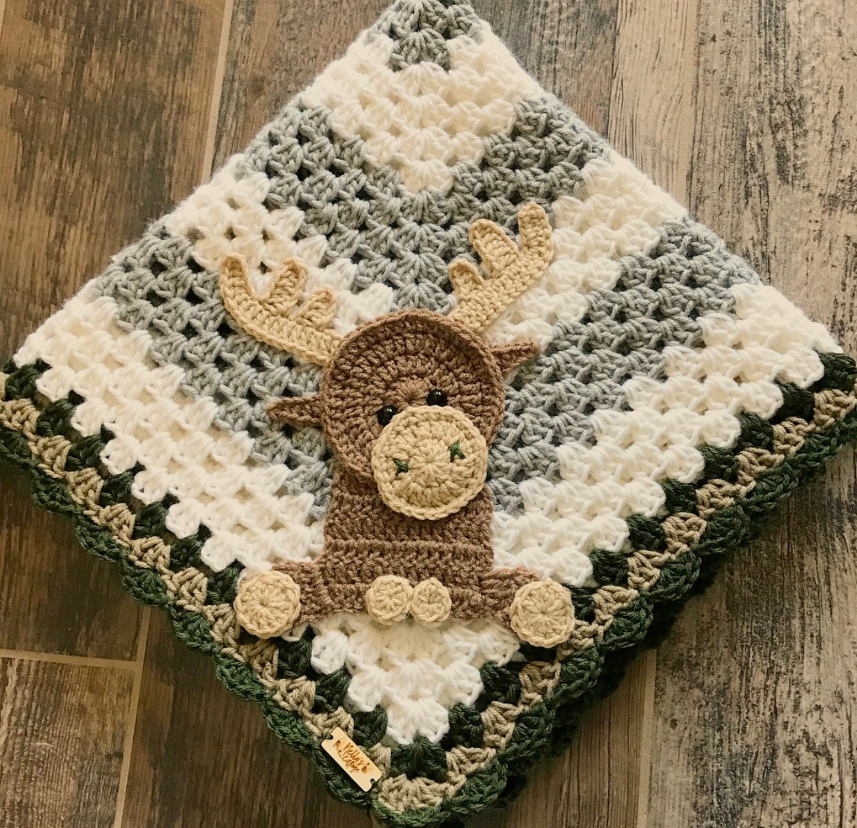 Blanket Moose Baby Blanket Crocheted Moose Blanket Baby Blanket