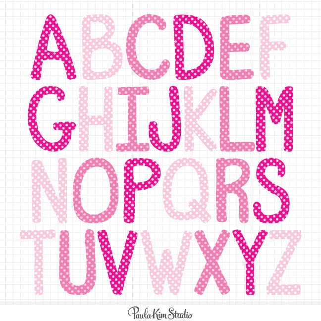 Alphabet Polka Dot Lettering Clipart SVG File - Download All Free Fonts ...