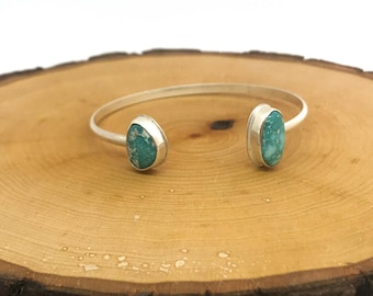 White Water Turquoise Sterling Silver Cuff Bracelet