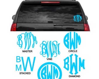 6 Inch Monogram Vinyl Decal