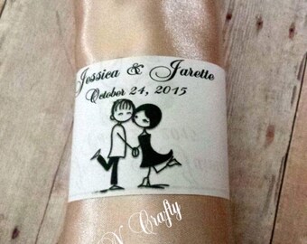 COUPLE LOVE DIY Printable Napkin Ring Wraps. Bridal Shower Wedding Napkin Wrap