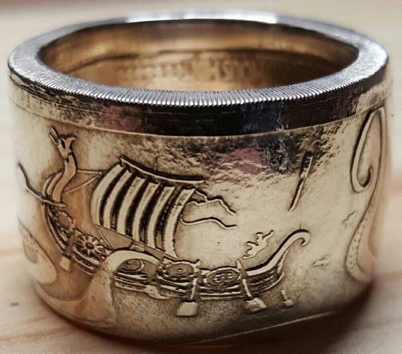 Kraken Silver Coin Ring