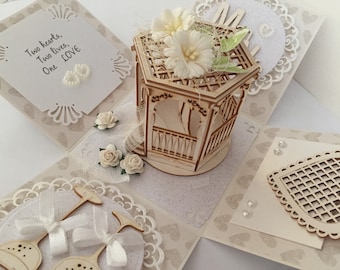 Handmade Wedding Exploding Box card